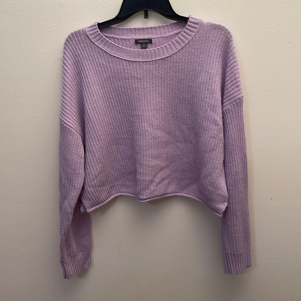 Wild Fable XL Lilac Cropped Knit Sweater